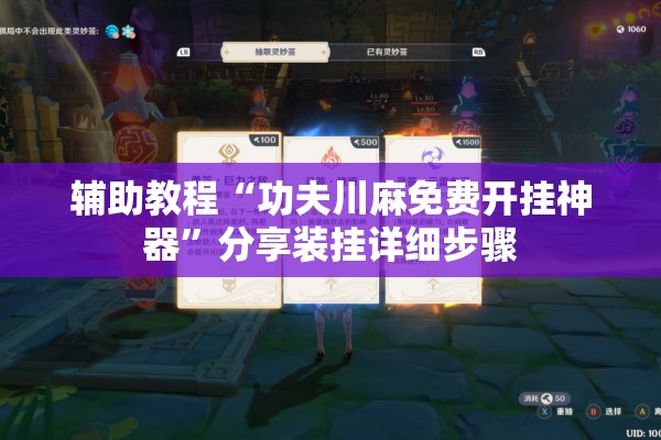辅助教程“功夫川麻免费开挂神器”分享装挂详细步骤