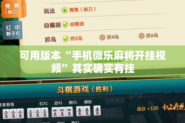 可用版本“手机微乐麻将开挂视频”其实确实有挂