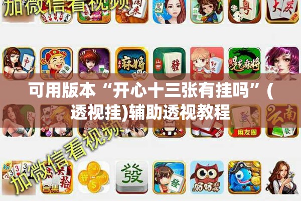 可用版本“开心十三张有挂吗”(透视挂)辅助透视教程