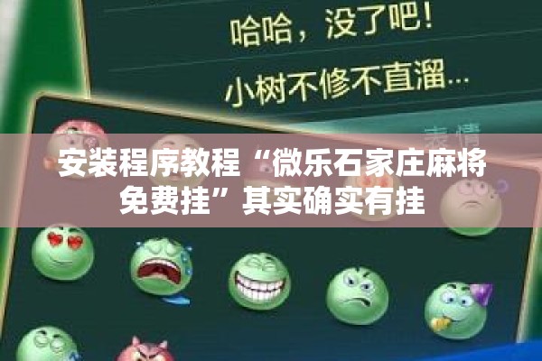 安装程序教程“微乐石家庄麻将免费挂”其实确实有挂