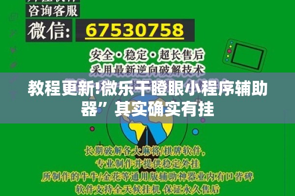 教程更新!微乐干瞪眼小程序辅助器”其实确实有挂