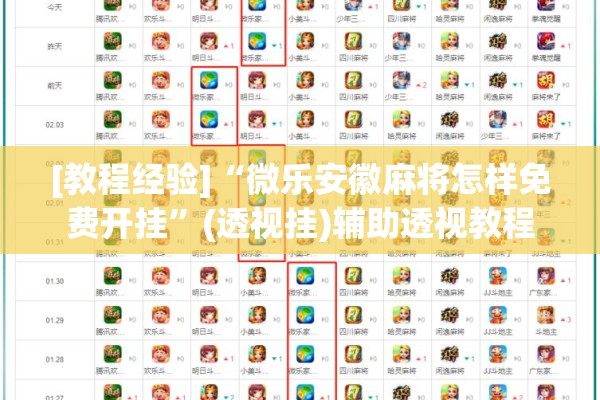 [教程经验]“微乐安徽麻将怎样免费开挂	”(透视挂)辅助透视教程