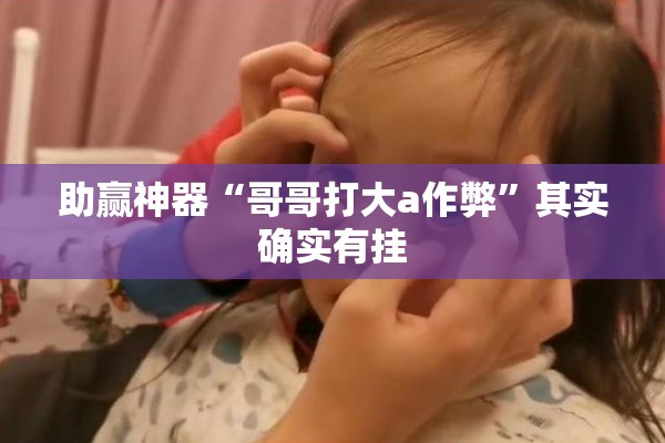 助赢神器“哥哥打大a作弊”其实确实有挂