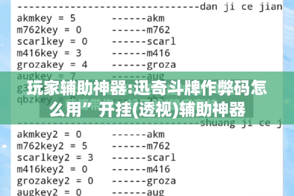玩家辅助神器:迅奇斗牌作弊码怎么用”开挂(透视)辅助神器