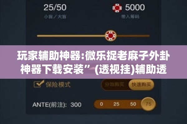 玩家辅助神器:微乐捉老麻子外卦神器下载安装”(透视挂)辅助透视教程
