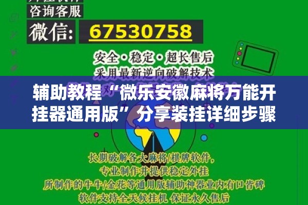 辅助教程“微乐安徽麻将万能开挂器通用版	”分享装挂详细步骤