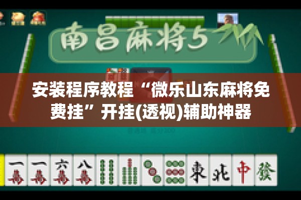 安装程序教程“微乐山东麻将免费挂”开挂(透视)辅助神器