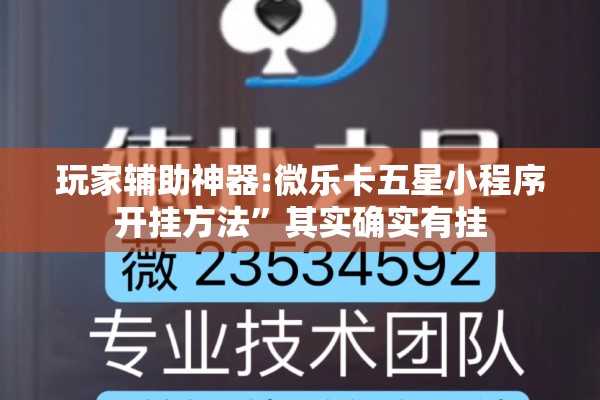 玩家辅助神器:微乐卡五星小程序开挂方法”其实确实有挂