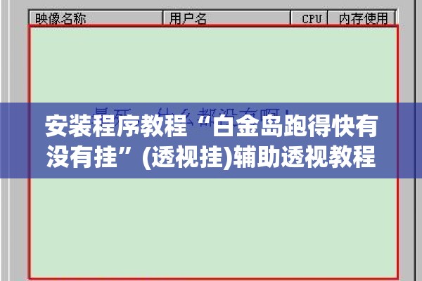 安装程序教程“白金岛跑得快有没有挂”(透视挂)辅助透视教程