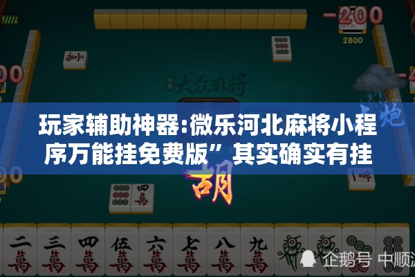 玩家辅助神器:微乐河北麻将小程序万能挂免费版”其实确实有挂